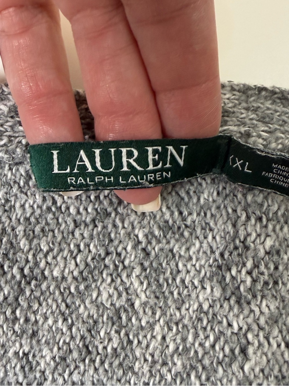 Lauren Ralph Lauren | Marled Knit Dolman Sleeve Sweater | Gray | Size XXL - Picture 3 of 10